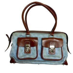Dooney and Bourke Light Denim Blue Double Pocket Tote Hand Bag